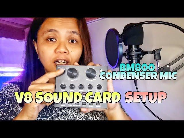 HOW TO SETUP BM800 CONDENSER MIC and V8 SOUND CARD TO PC 2021