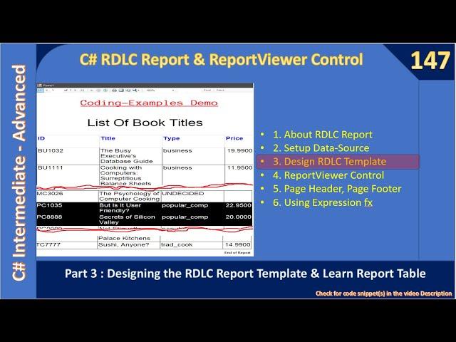 C# RDLC Reports | Part 3 - Report Template and Report Table | C# Advanced #147