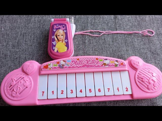 6 minutes satisfying with unboxing Hello Kitty piano and Benign cell phone toy | asmr