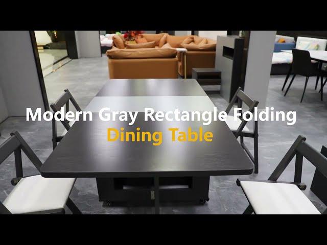 HOMARY l Modern Gray Rectangle Folding Dining Table Set