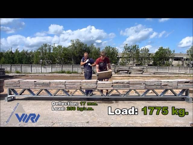 Two combined flat trusses maximum load experiment in a real conditions by VIRI TECHNOLOGIJA