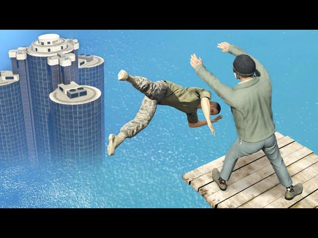 GTA 5 Water Ragdolls/Falls episode 3 [Flooded Los Santos]