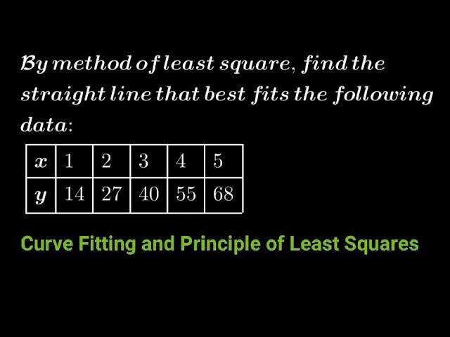 Fitting of Straight Line by Method of Least Square (Example-1)