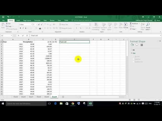 How to Type xbar in Excel