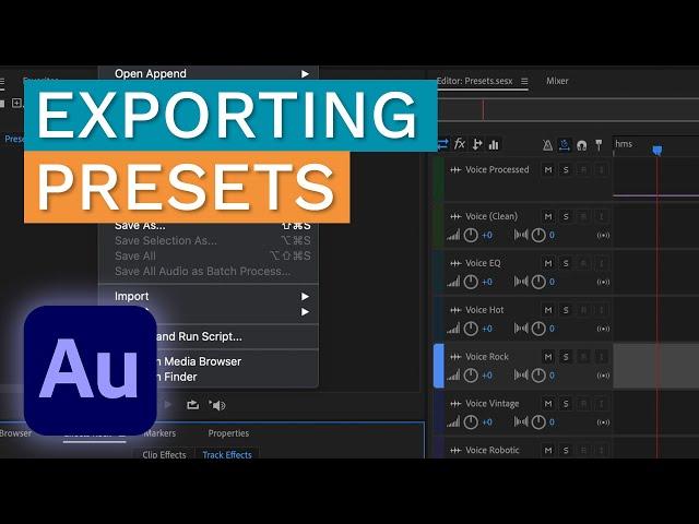 How to Export Presets for Other Machines - Adobe Audition Tutorial