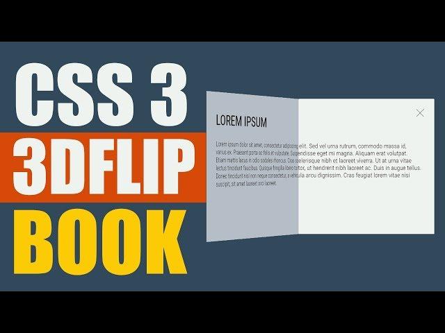 3D Book Flip Card Effect using CSS 3 & HTML