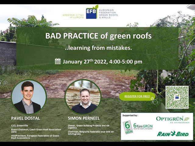 EFB Webinar - Green Roof - Learning from Bad Practices