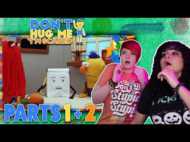 What is HAPPENING!??!? Reacting to Don't Hug Me I'm Scared Eps 1&2 (First Time Watching)