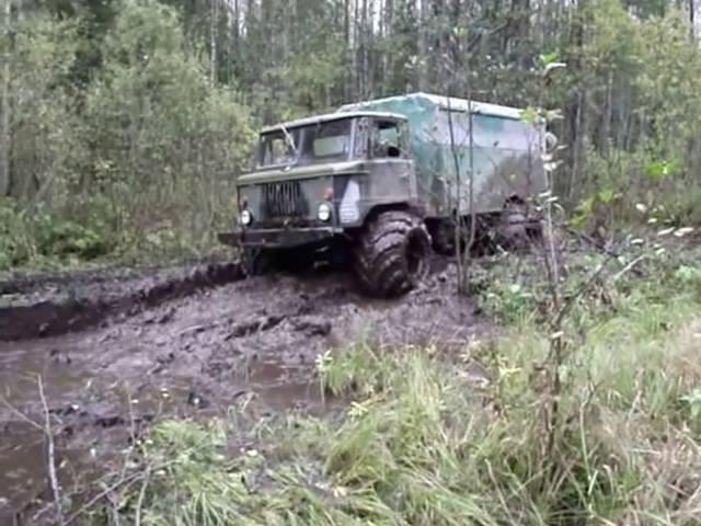 Газ 66 на арочных колёсах, дорога на рыбалку г Луга off-road 4x4