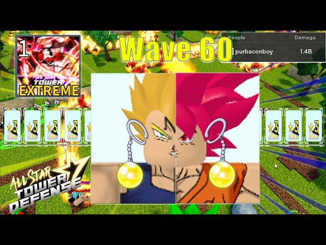 Level 80 Veguko (Vegito) in Extreme Infinite Mode | Wave 60 Solo Gameplay | All Star Tower Defense