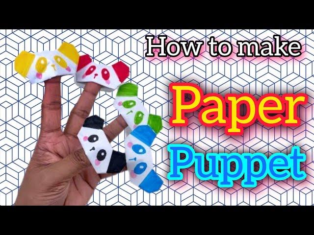 Make a panda finger puppet | paper panda finger puppet | paper craft | origami @Sudhitartsandcraft