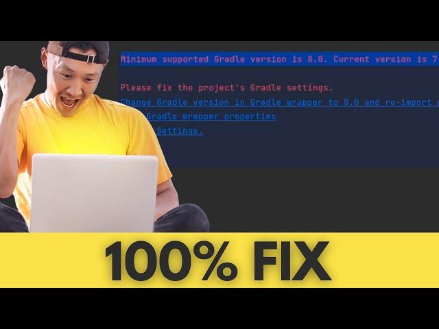 Fix Min Supported Gradle 8, Current Version is 7.5 - Android Studio Error (Easy Fix)