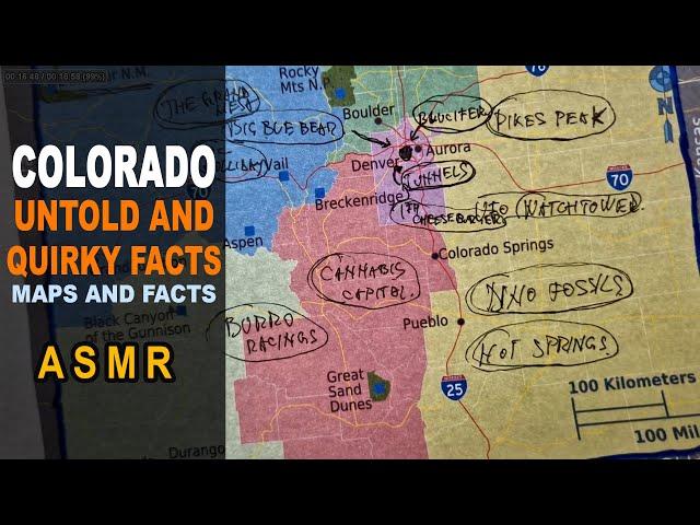 ASMR: COLORADO - The Untold and Quirky FACTS | Map outline with facts | ASMR maps and Facts