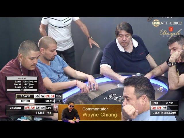 Live at the Bike $10/$25 PLO - "David Benyamine Run Down vs. Eugene AAxx" feat. Wayne Chiang