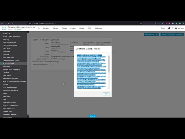 How to Generate a CSR and Sign a Firepower Management Center Device using the GUI