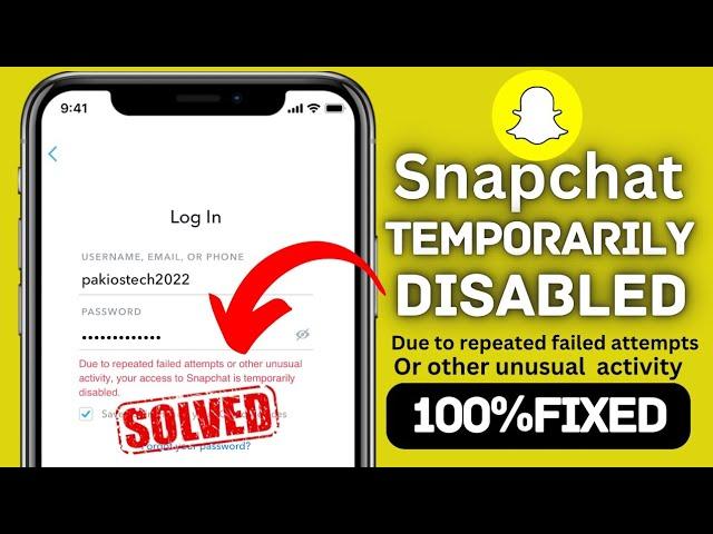 Due to repeated failed attempts or other unusual activity | Snapchat Login Temporarily Disabled|SS06