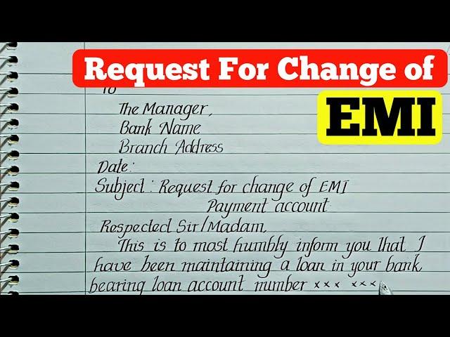 Request Letter To Bank For EMI Change- letter Requesting for Changing Account for EMI