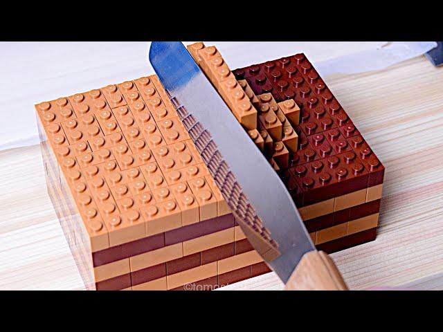 Lego Chocolate Cake - Lego In Real Life 10 / Stop Motion Cooking & ASMR