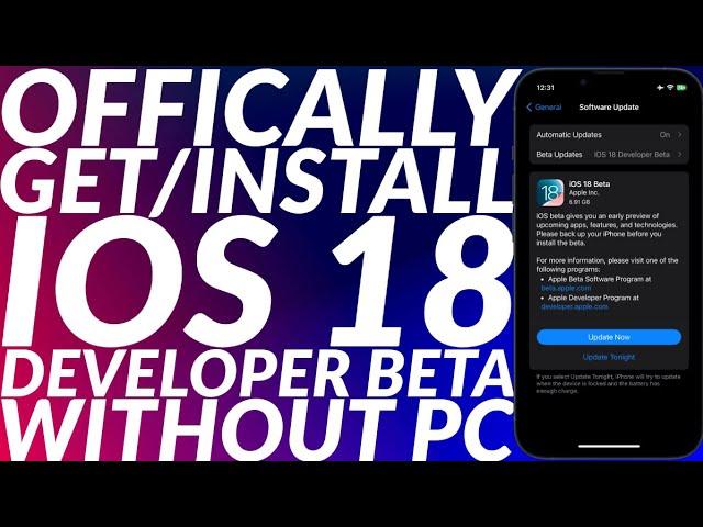 Officially get & Install iOS 18 Developer Beta | Install IOS 18 Beta | Get iOS 18 Beta | No PC