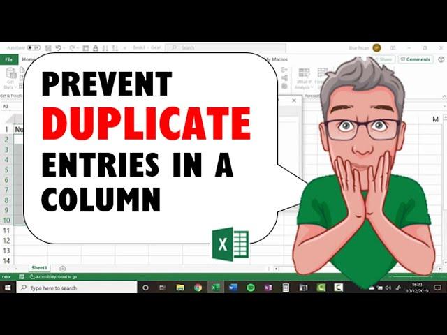 Excel: Prevent Duplicate Entries in a Column