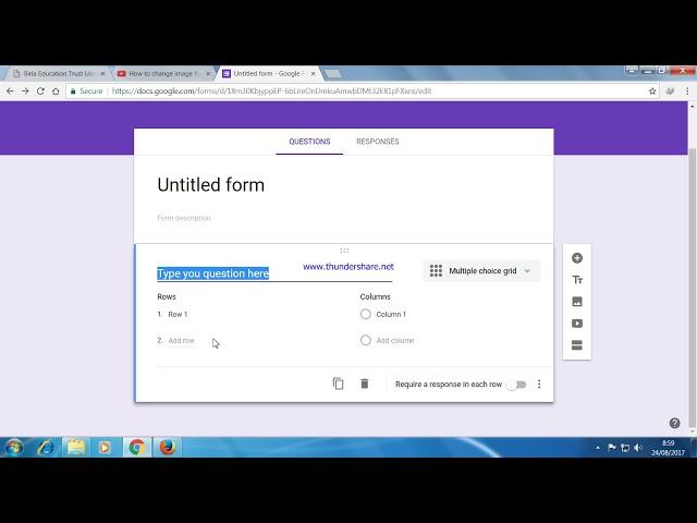 Multiple Choice Grid in Google form