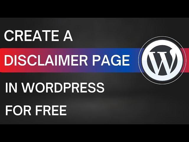 Create A Disclaimer Page In Wordpress For Free | Wordpress Tutorial For Beginners | Digitaldebjit