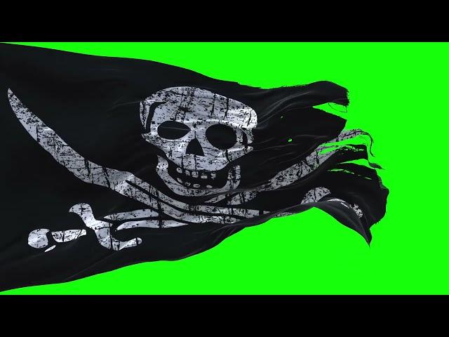 GREEN SCREEN - Pirate  Flag [FREE USE]