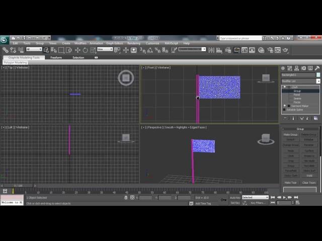 3ds max Flag Cloth Simulation tutorial