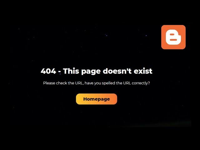 How To Add A Custom 404 Page To Your Blogger Website - Live Blogger