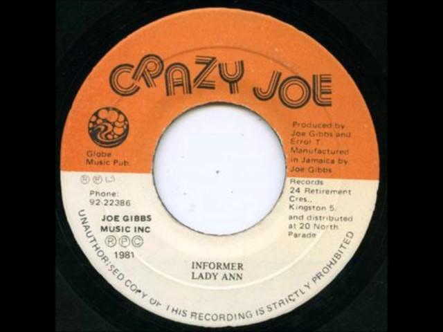 Lady Ann - Informer + Dub - 7" Crazy Joe 1981 - KNOCK-A-DUB 80'S DANCEHALL
