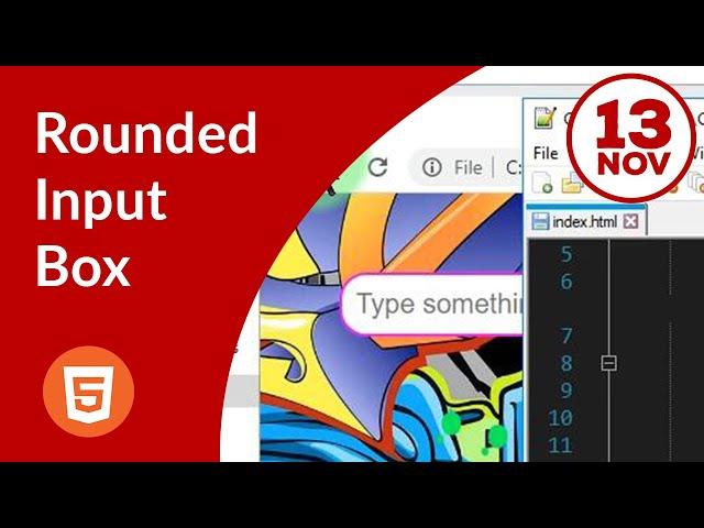 How to make round edged input in HTML and remove its outline when clicked