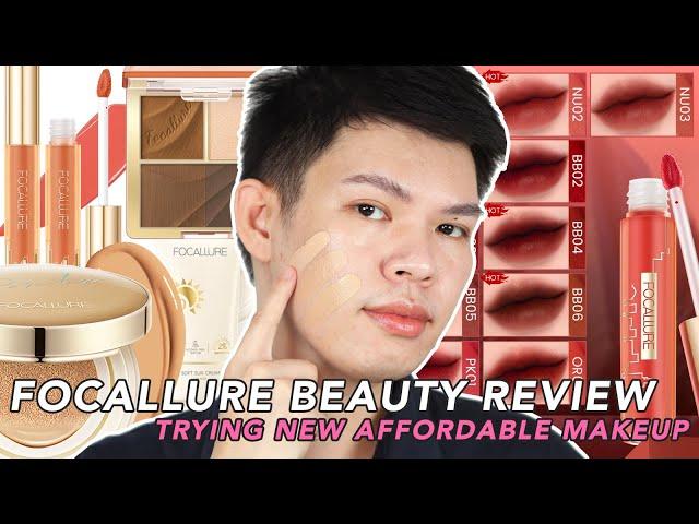 ALL UNDER 300 PESOS! TRYING NEW AFFORDABLE FOCALLURE MAKEUP | SHOPEE MAKEUP REVIEW | Kenny Manalad