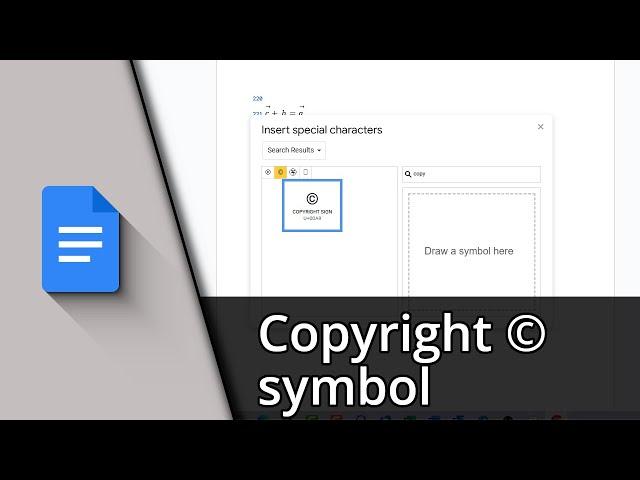 How to insert Copyright symbol © in Google Docs  Tutorial