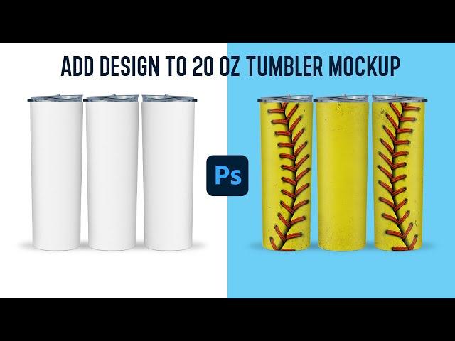 How to add Design to skinny tumbler mockup