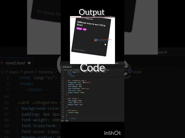 Animated card with HTML CSS part-2 #csscoding #programming