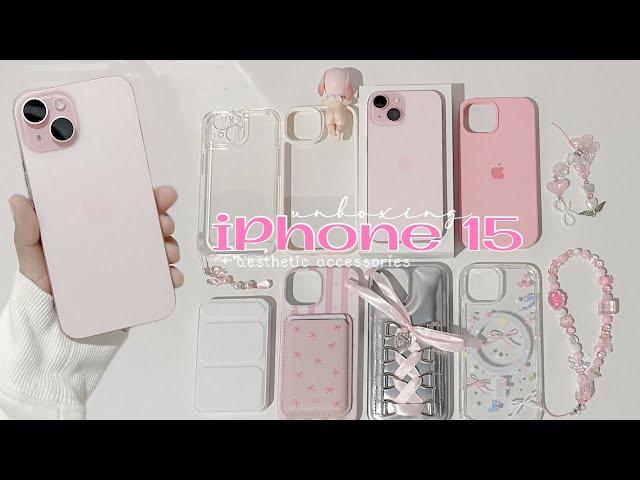 iPhone 15 (pink) unboxing & accessories ️