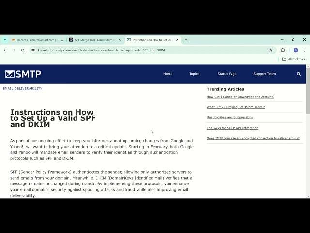 SMTP.com Domain Authentication | Setup SPF DKIM DMARC Records
