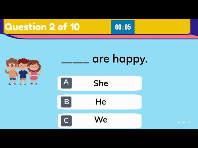 Test | I, you, we, they, he, she, it| Pronouns