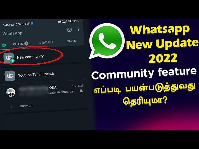 WhatsApp New Community Update  How to use in Tamil?? | Geekyragul