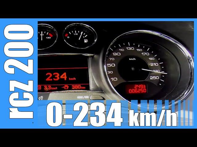 2014 Peugeot RCZ 200 FAST! 0-234 km/h Acceleration