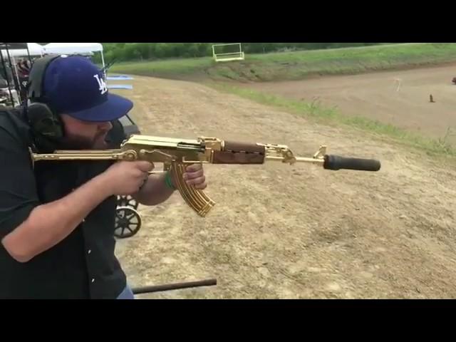 Gold Full Auto Suppressed AK47