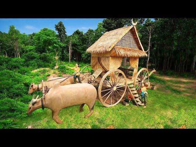 Building a Princess Horse Carriage with Billionaire Camping Living in Forest by Survival Girl Skills