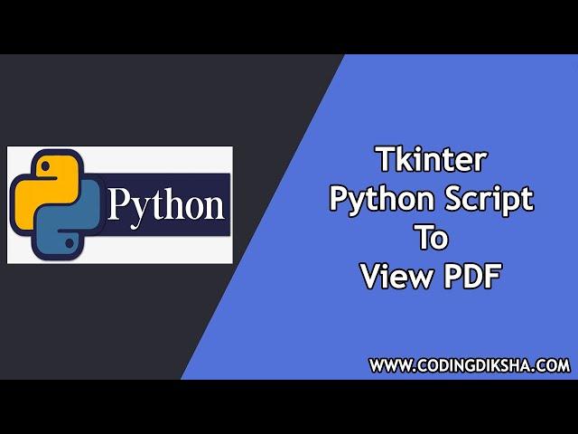 Python PDF Viewer using Tkinter Library - GUI Script