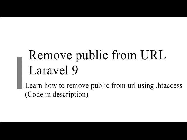 Remove public from URL Laravel 9 using .htaccess | Laravel 9 | Laravel remove public