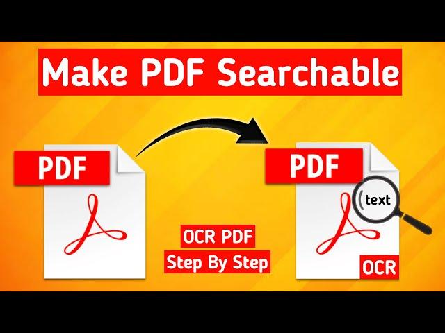 How To Make Searchable Pdf Files | OCR PDF