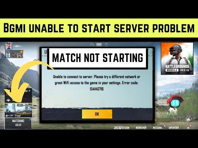 Bgmi Match not Starting | Bgmi today Server problem | Bgmi unable to connect to server problem fixed