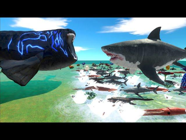 Aquatics Battle - Megalodon VS The Bloop - Animal Revolt Battle Simulator