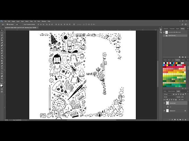 Illuminated Letter Doodles in Photoshop: Demo Lesson for art teachers & students - Jasey Crowl Draws