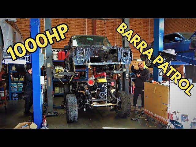 Engine and Gearbox are in! | 1000HP Barra Shorty Patrol Build [EP 13]