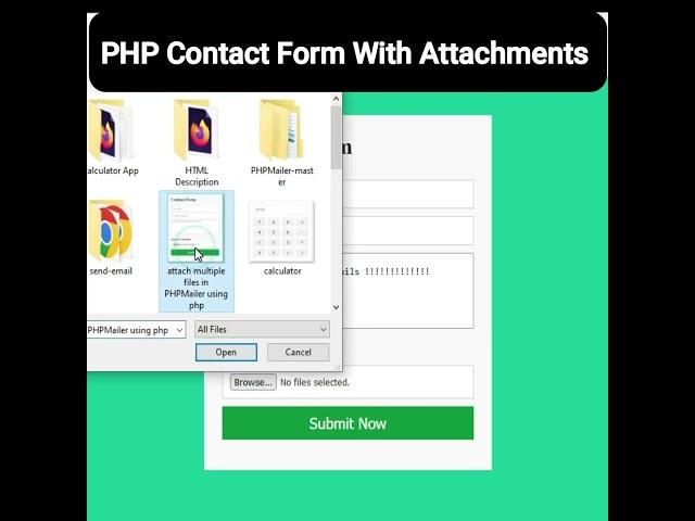 Contact Form with Attachments in PHP   #phpcode #PHPFileUpload  #phpmailer